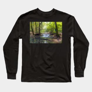 Wooden bridge over river Long Sleeve T-Shirt